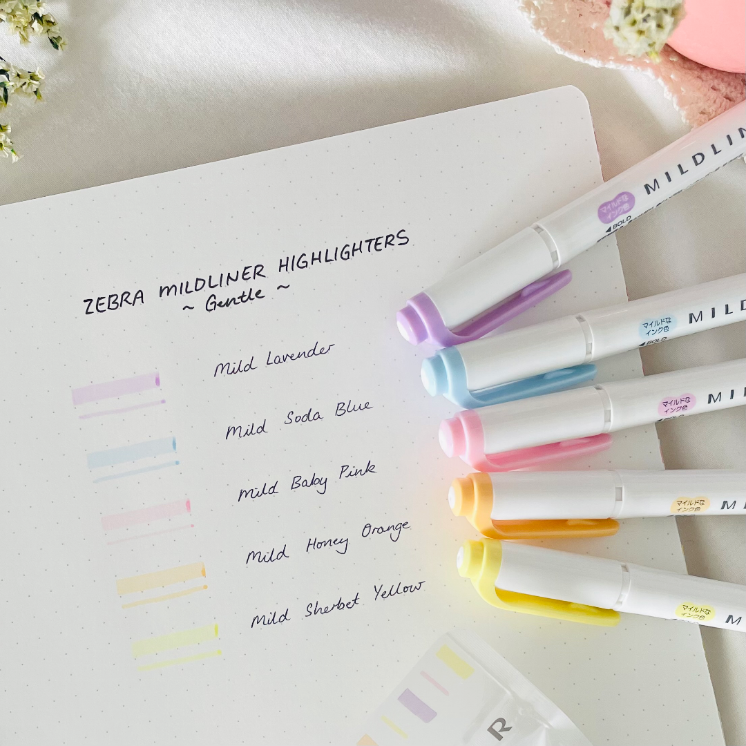 Zebra Mildliner Highlighters | 5 pack - Gentle