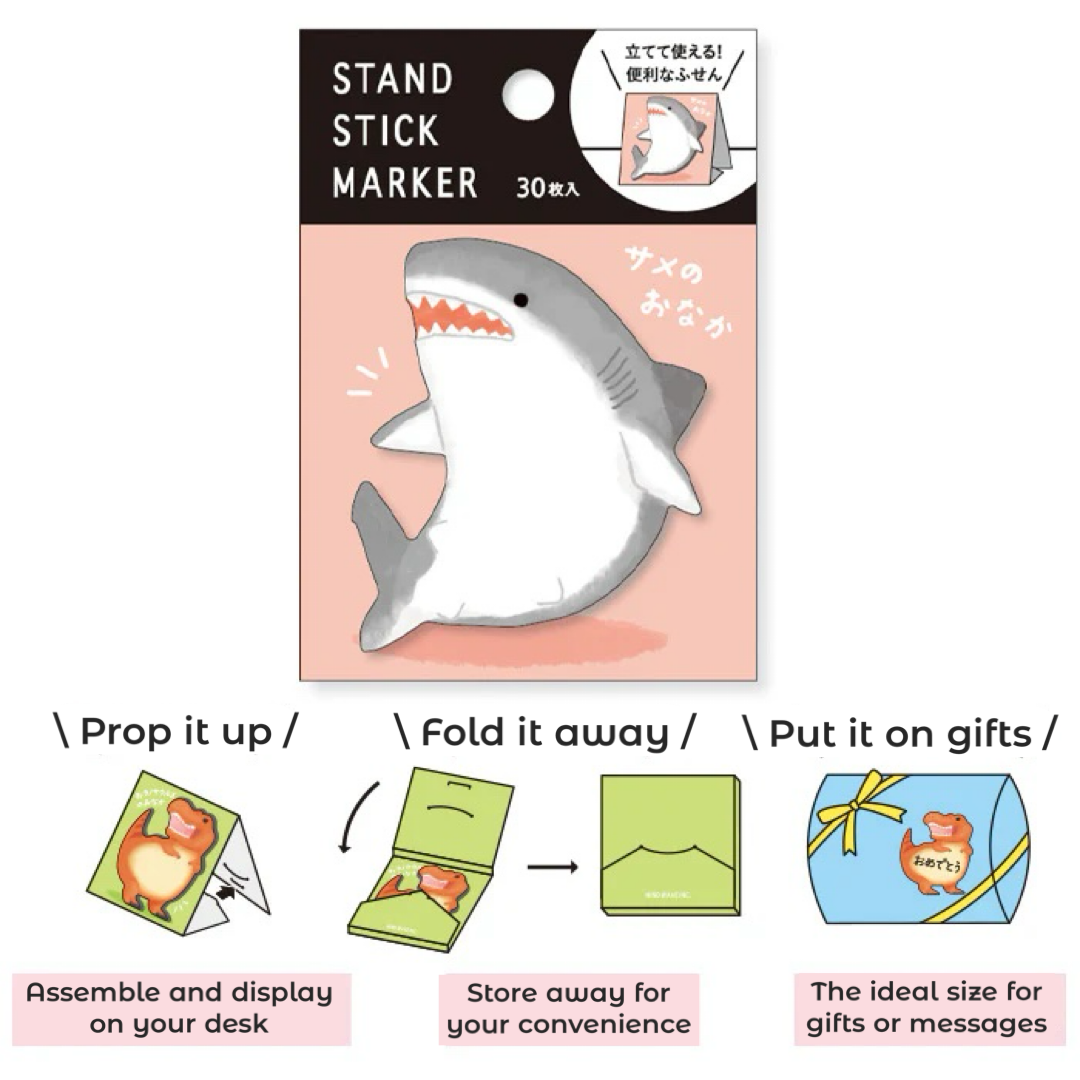 Sticky Note Stand Stick Marker - Shark