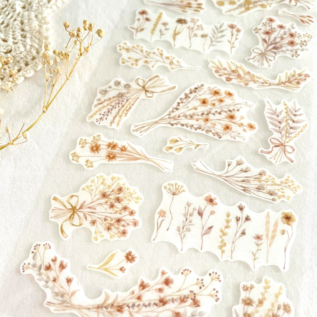 Bouquet Sticker - Beige