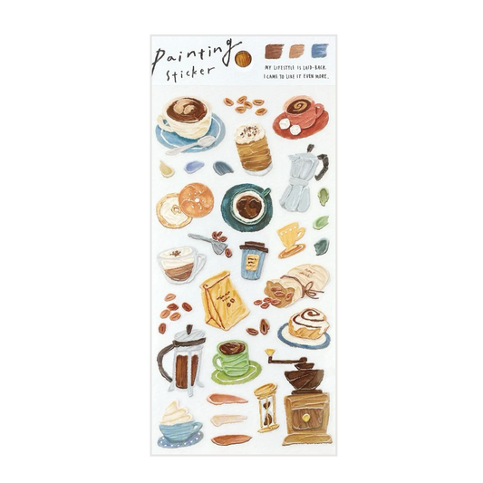 Painting Series Sticker - Flowers (Coffee)