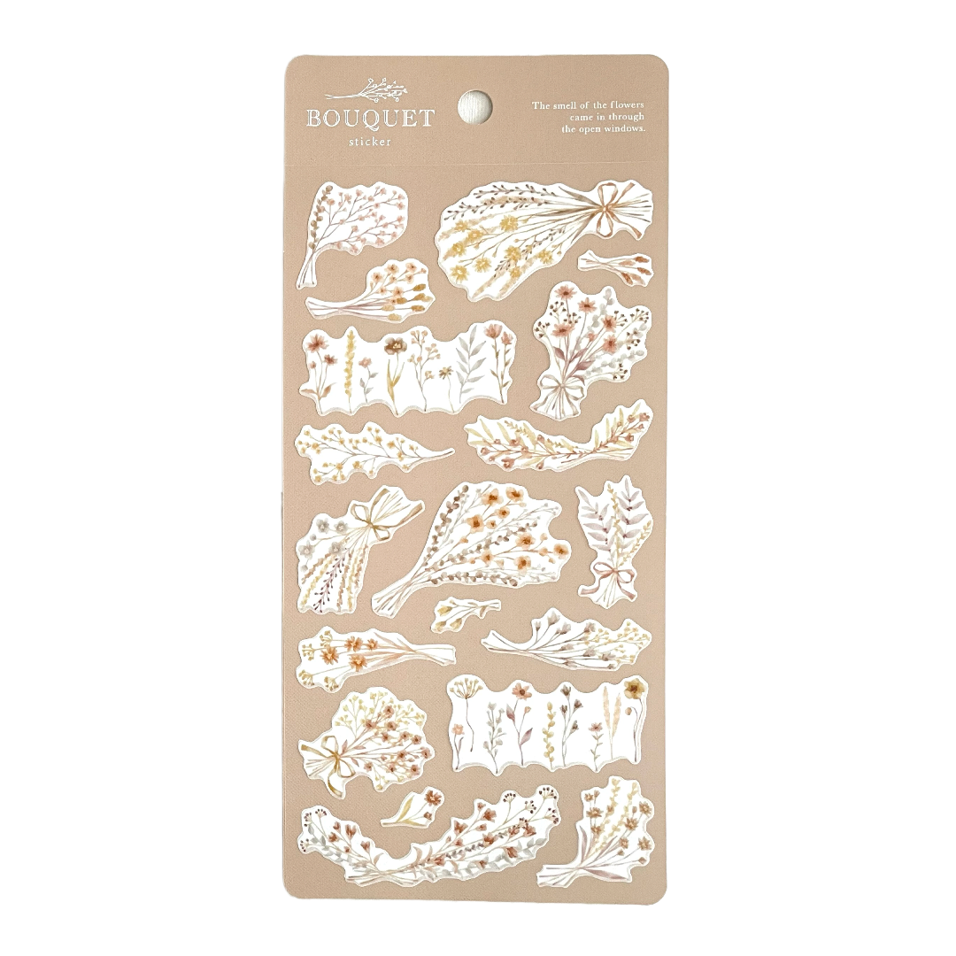 Bouquet Sticker - Beige