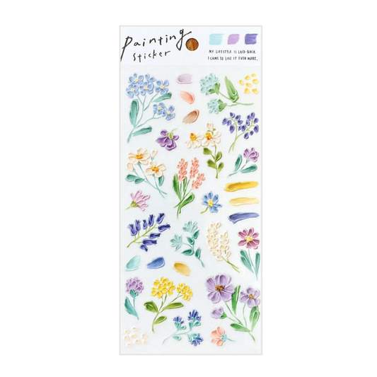 Painting Series Sticker - Flowers (Blue)