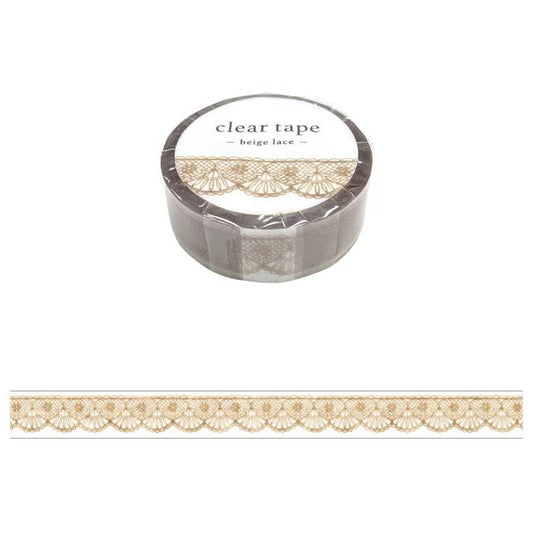 Clear Tape - 15mm | Beige Lace