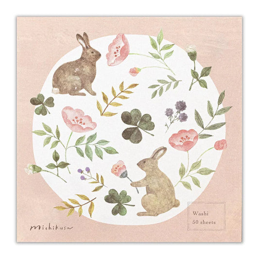 Michikusa Memo Pad - Petal Rabbit & Clover