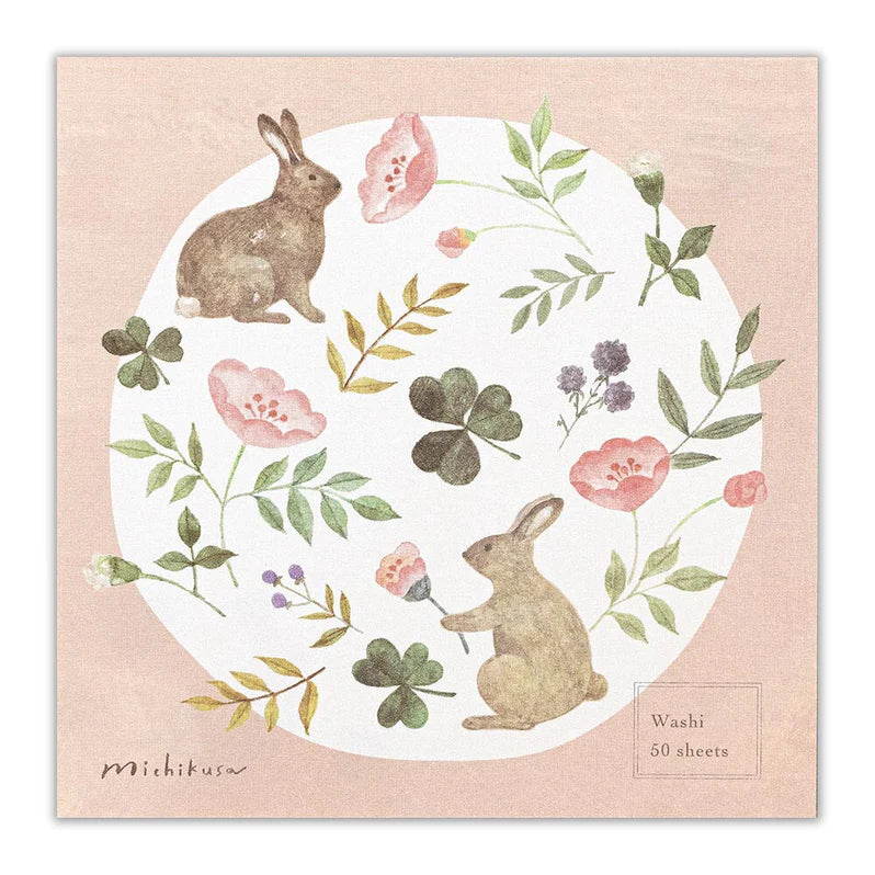 Michikusa Memo Pad - Petal Rabbit & Clover