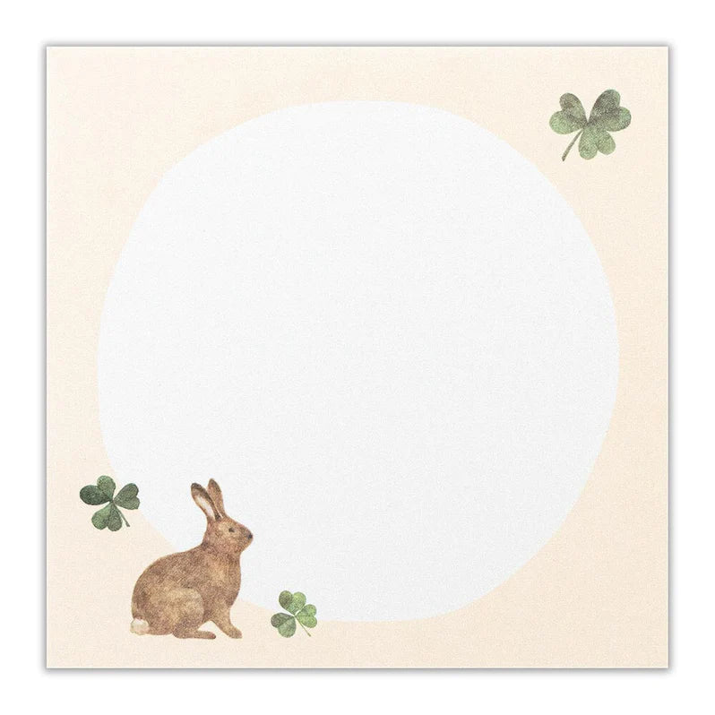 Michikusa Memo Pad - Petal Rabbit & Clover