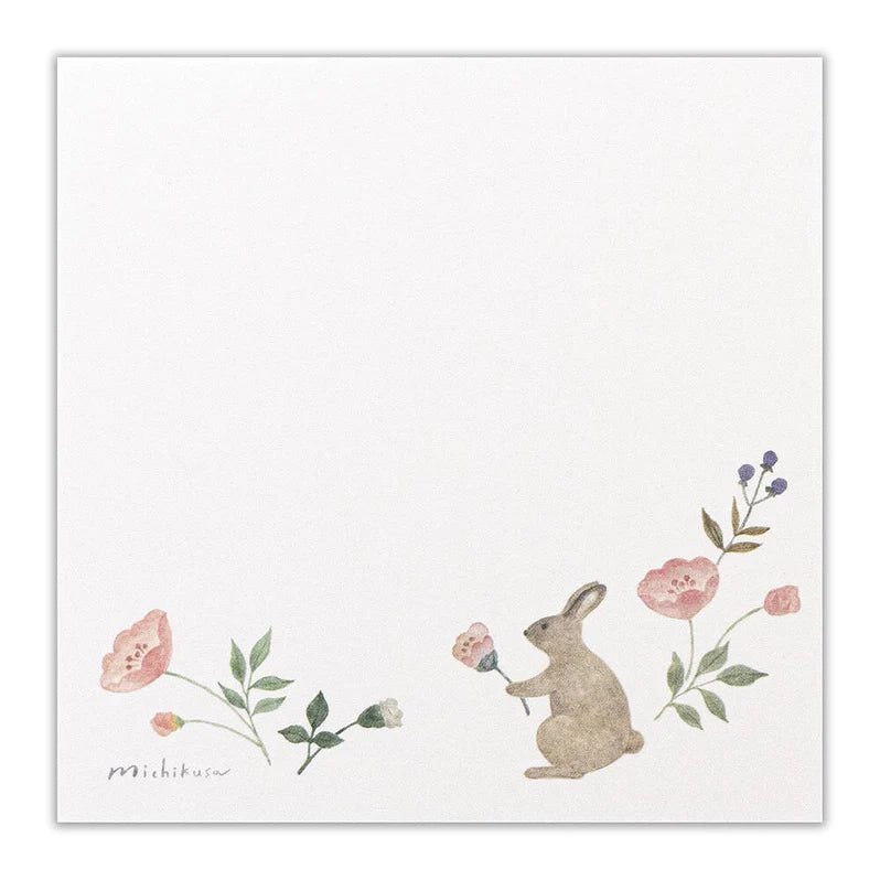 Michikusa Memo Pad - Petal Rabbit & Clover