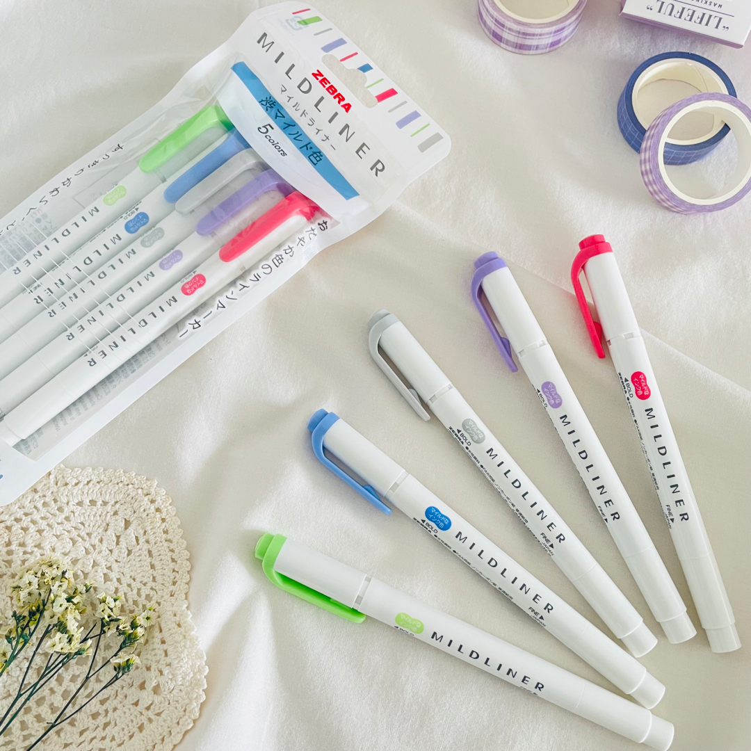 Zebra Mildliner Highlighters 5 pack Cool & Refined MIZU NO OTO