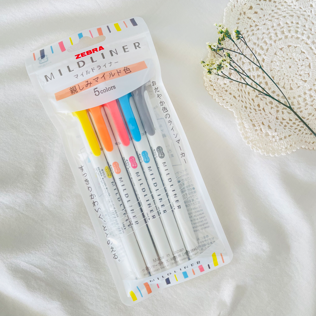 Zebra Mildliner Highlighters 5 pack Friendly MIZU NO OTO