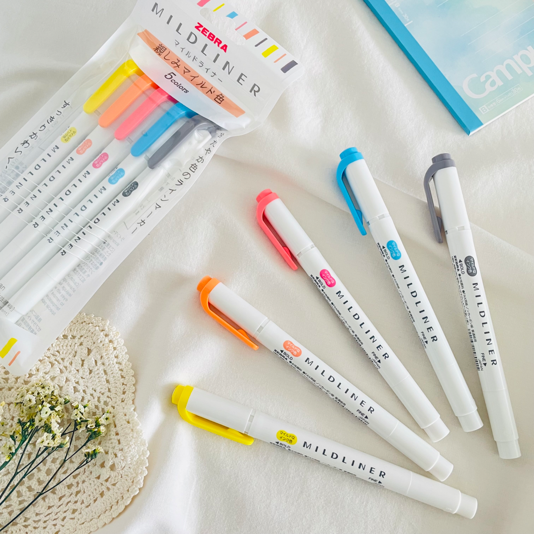 Zebra Mildliner Highlighters | 5 pack - Friendly