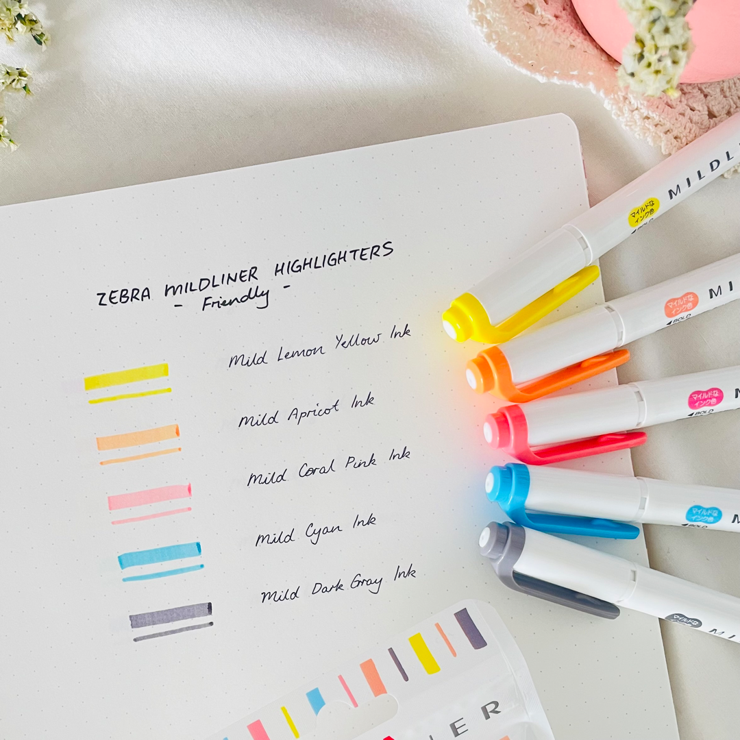 Zebra Mildliner Highlighters | 5 pack - Friendly