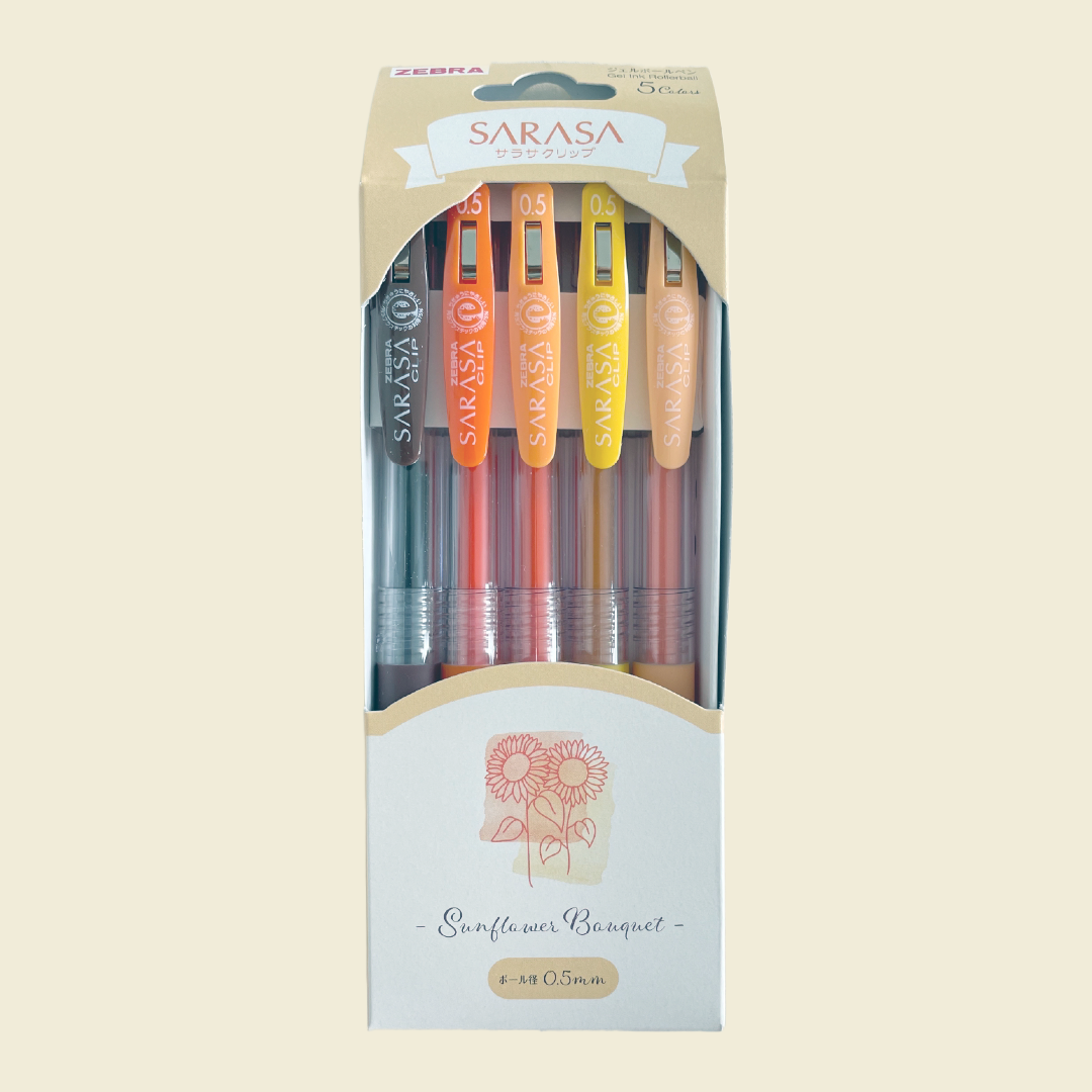 Zebra Sarasa Clip Gel Pens | 5 pack - Sunflower Bouquet (Limited edition)