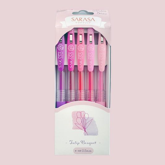 Zebra Sarasa Clip Gel Pens | 5 pack - Tulip Bouquet (Limited edition)