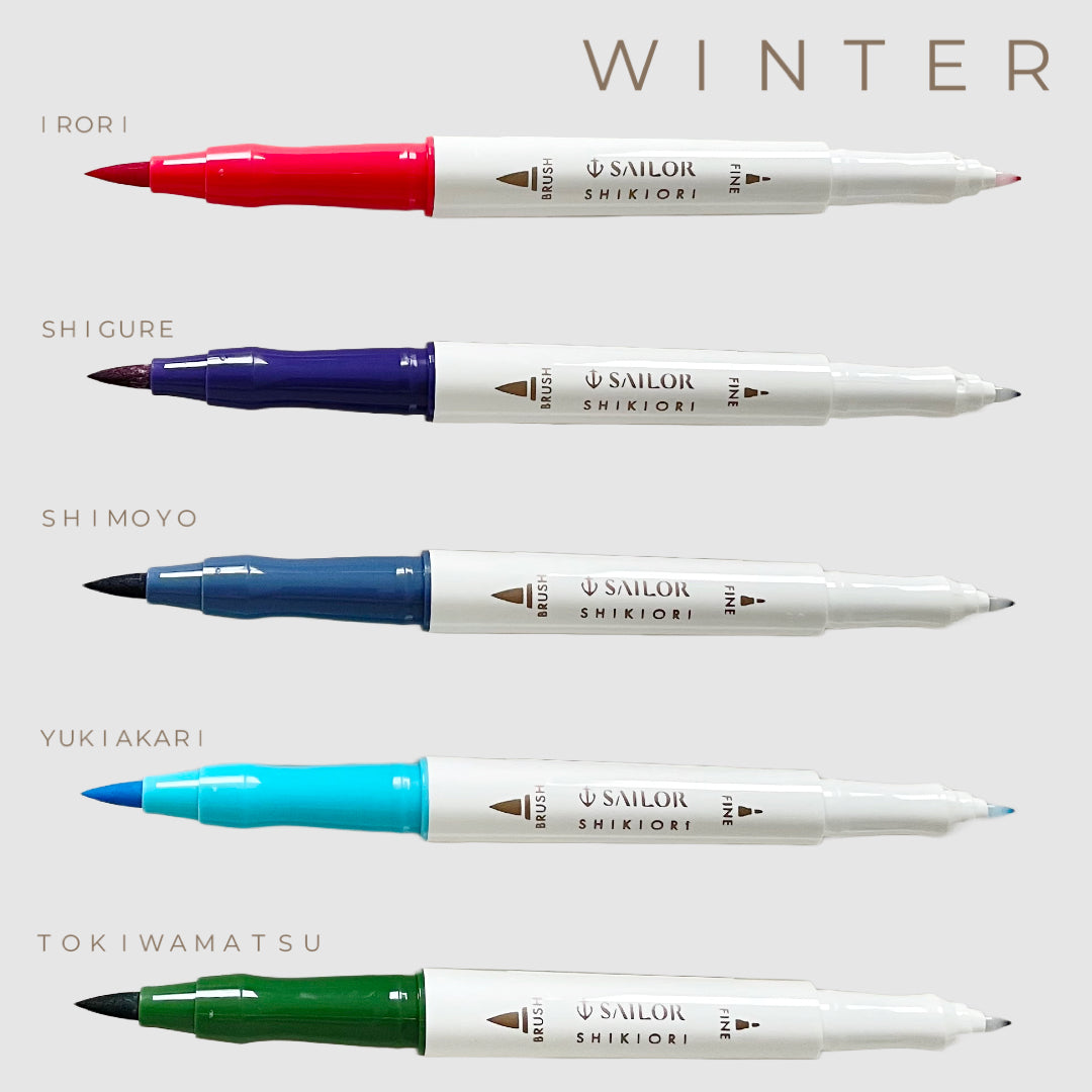 Sailor Shikiori Brush Pens | 5 pack - Winter